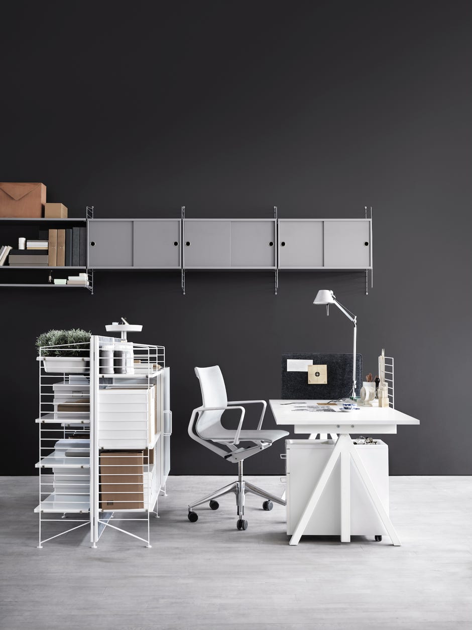 Height-adjustable work desk + Accessories  design Anna von Schewen & Björn Dahlström