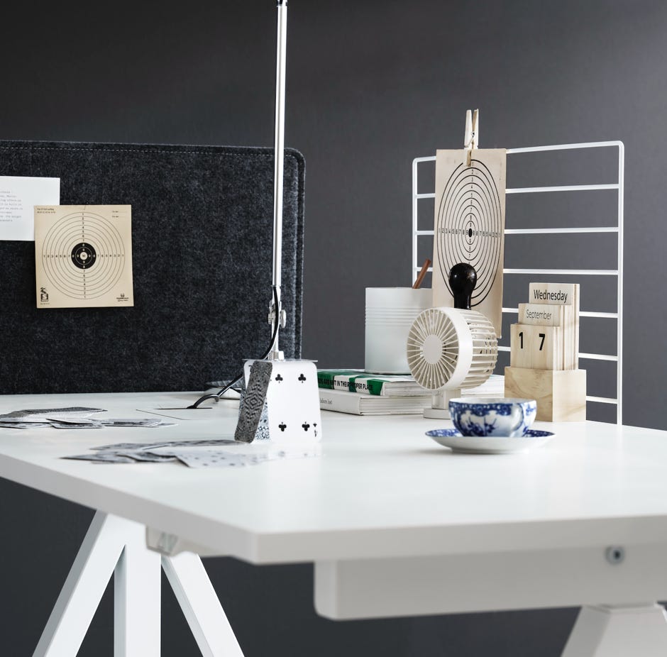 Height-adjustable work desk + Accessories  design Anna von Schewen & Björn Dahlström