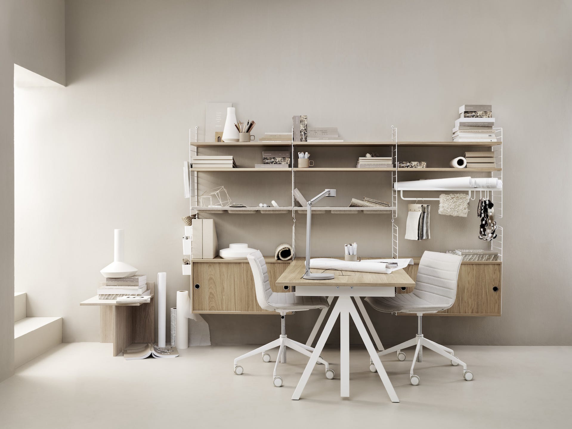 Height-adjustable work desk + Accessories  design Anna von Schewen & Björn Dahlström