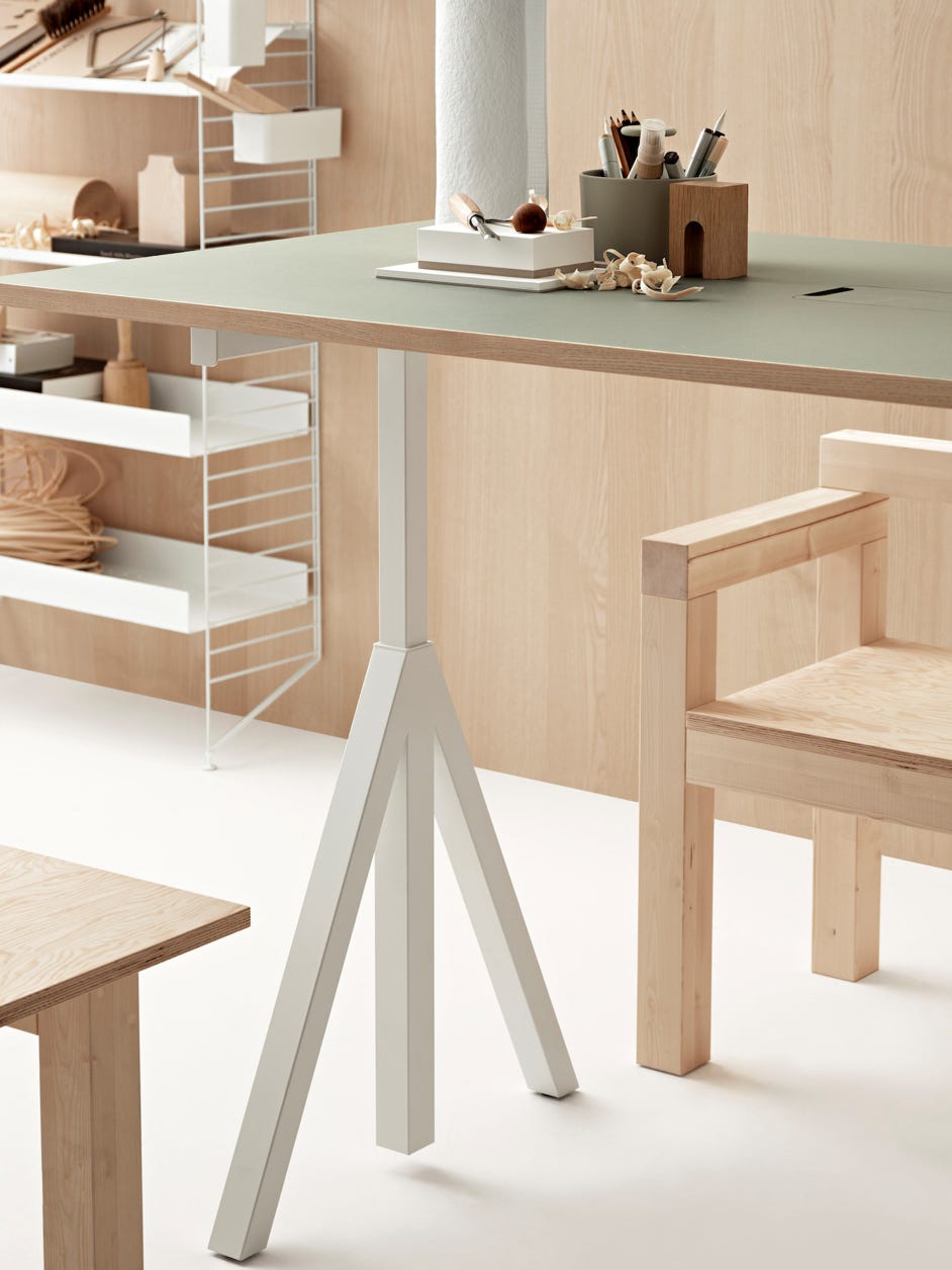 Height-adjustable work desk + Accessories  design Anna von Schewen & Björn Dahlström