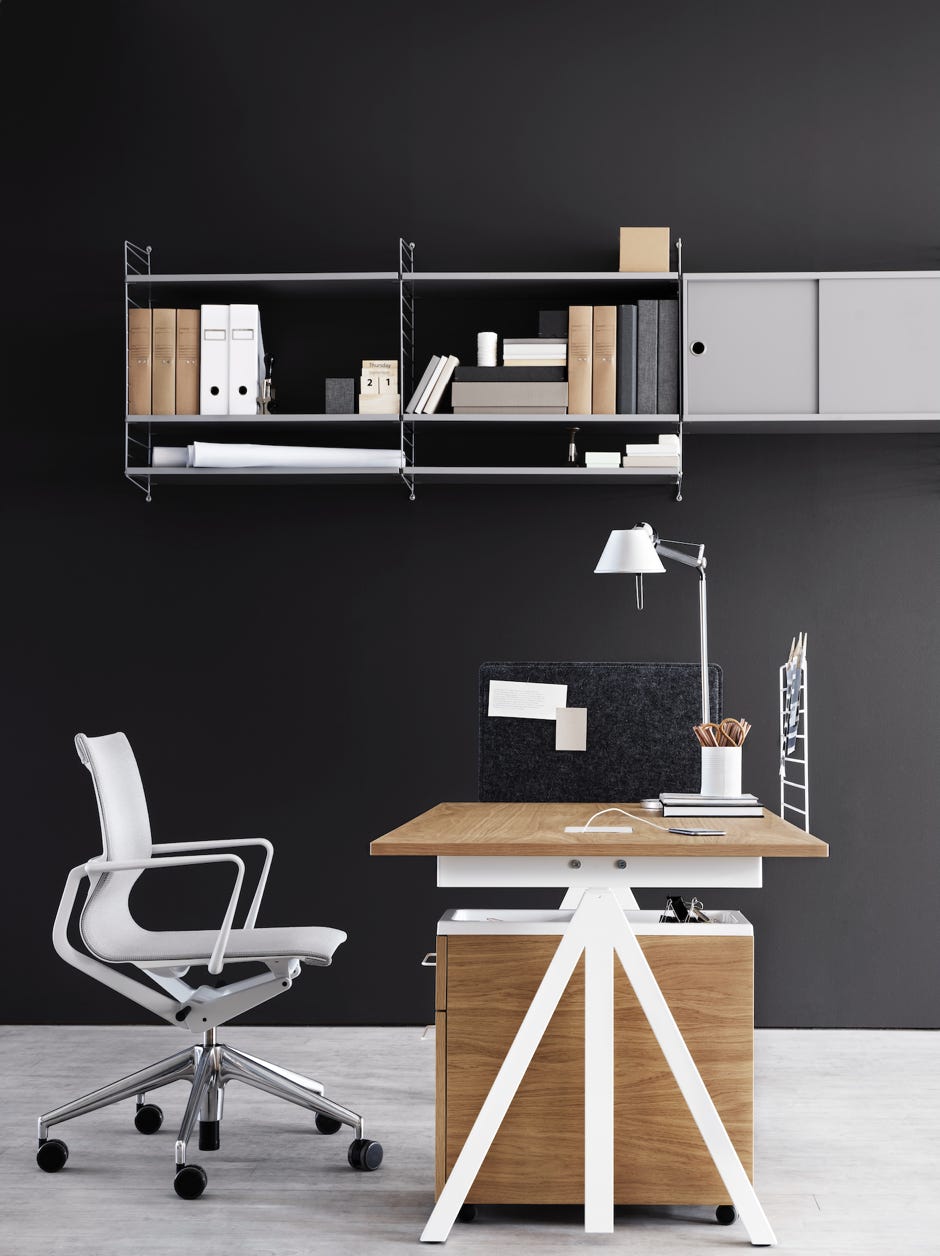 Height-adjustable work desk + Accessories  design Anna von Schewen & Björn Dahlström