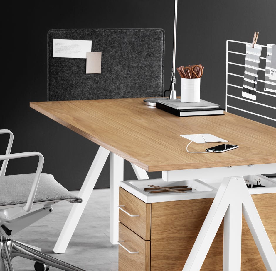 Height-adjustable work desk + Accessories  design Anna von Schewen & Björn Dahlström